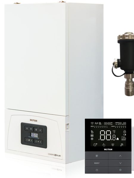 Set centrală termică Motan Condens KPlus 21/23 kW + termostat wireless + filtru antimagnetită