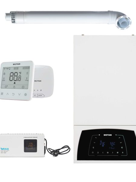 Set centrală termică Motan Condens 100 25 kW + stabilizator 500 VA + termostat smart TH617-WRTS