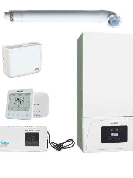 Set centrală termică Motan Condens KPlus + termostat smart TH617-WRTS + pompă condens SFA + stabilizator