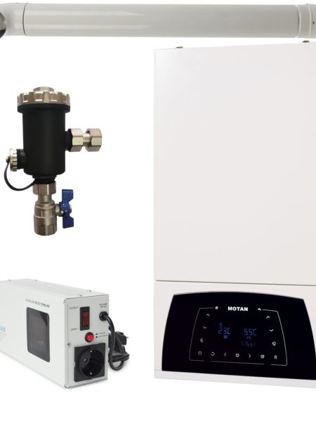 Set centrală termică Motan Condens Plus 100 29/33 kW + stabilizator + filtru antimagnetită